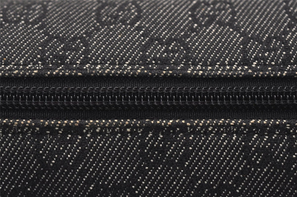 Authentic GUCCI Vintage Shoulder Bag Purse GG Canvas Leather 92697 Black 9839J