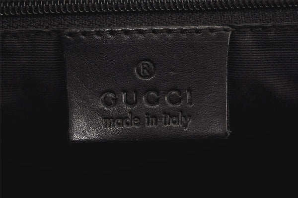 Authentic GUCCI Vintage Shoulder Bag Purse GG Canvas Leather 92697 Black 9839J
