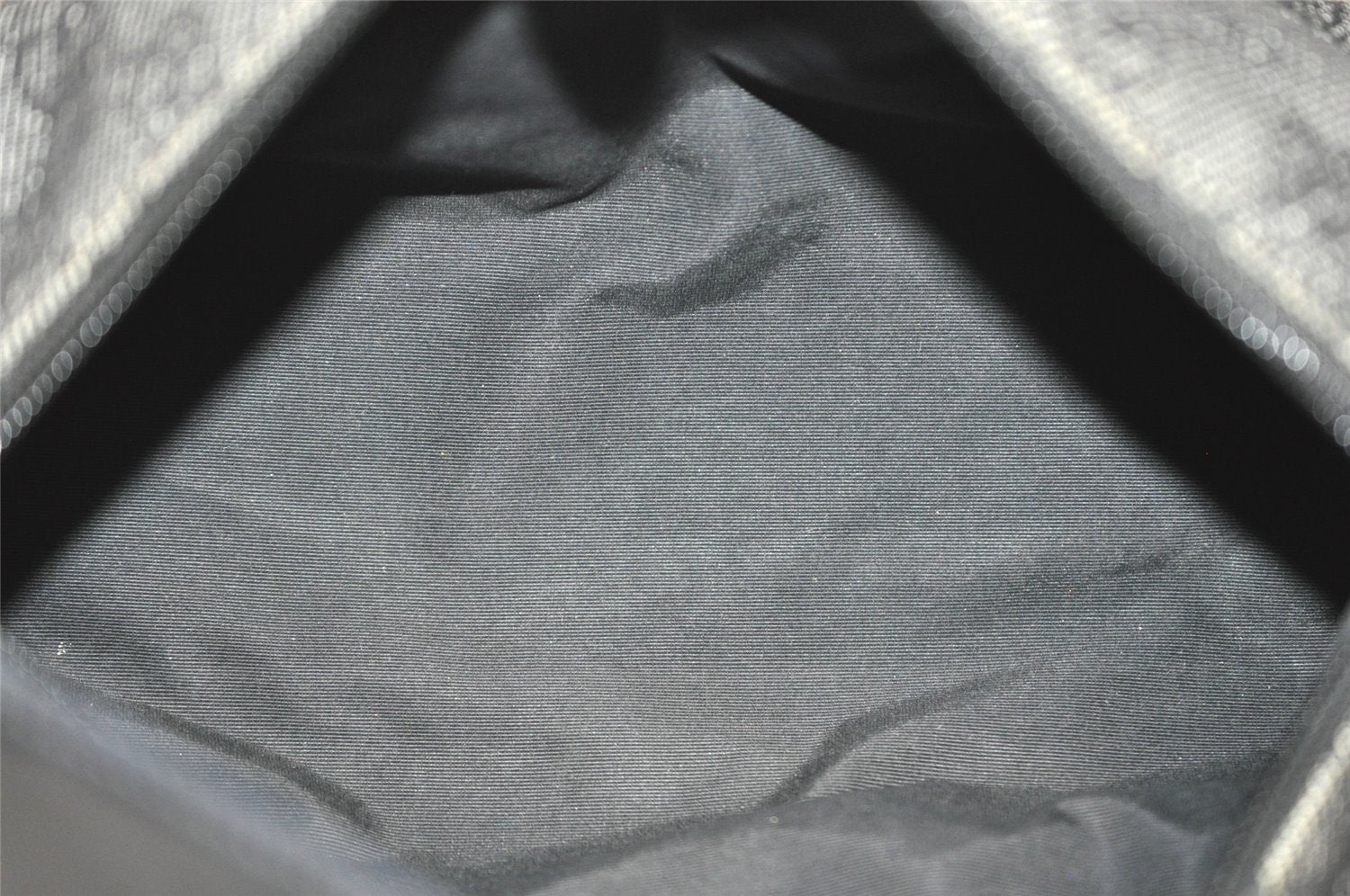 Authentic GUCCI Vintage Shoulder Bag Purse GG Canvas Leather 92697 Black 9839J