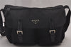 Authentic PRADA Nylon Tessuto Leather Shoulder Cross Body Bag Black 9840I