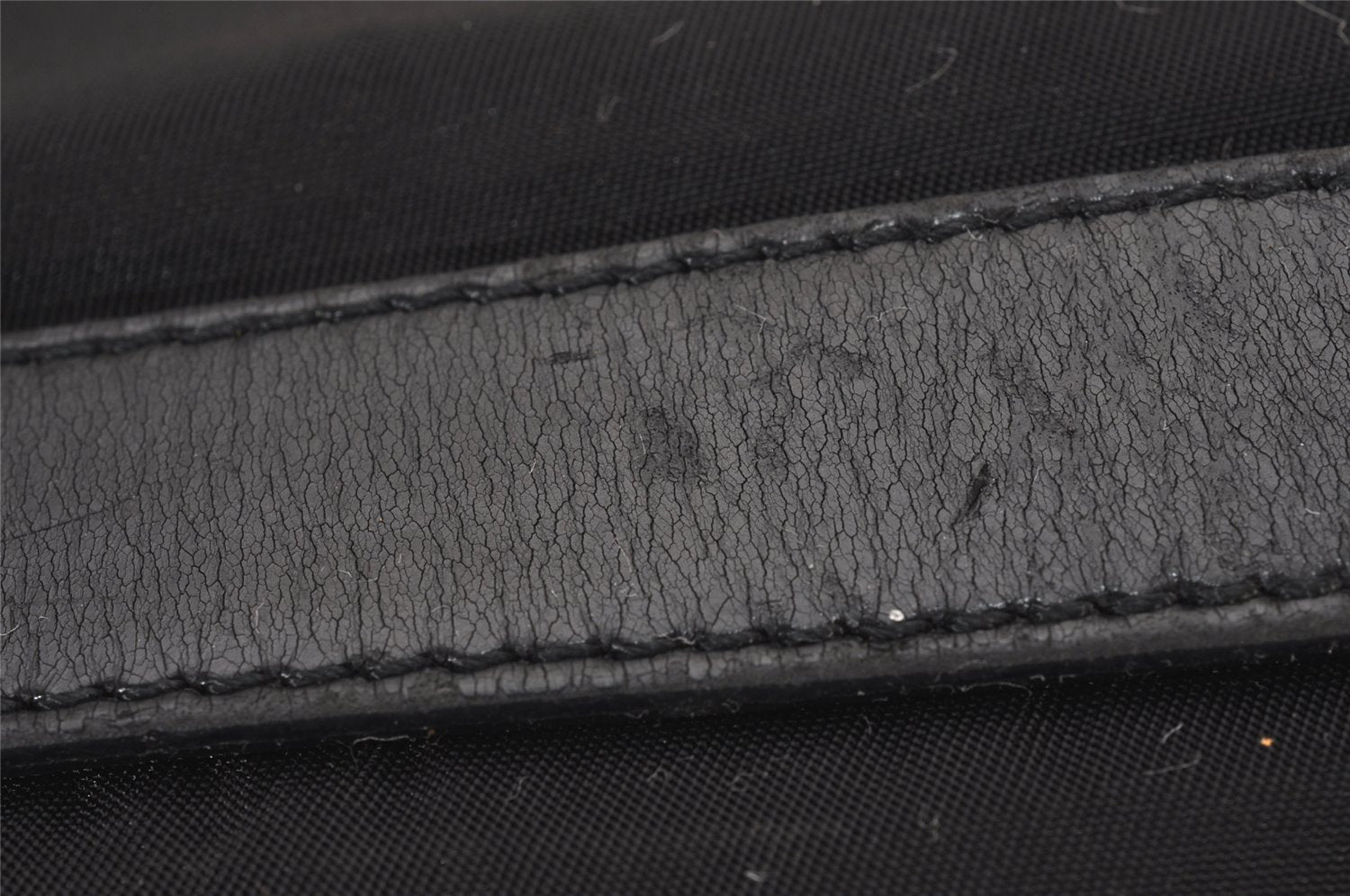 Authentic PRADA Nylon Tessuto Leather Shoulder Cross Body Bag Black 9840I