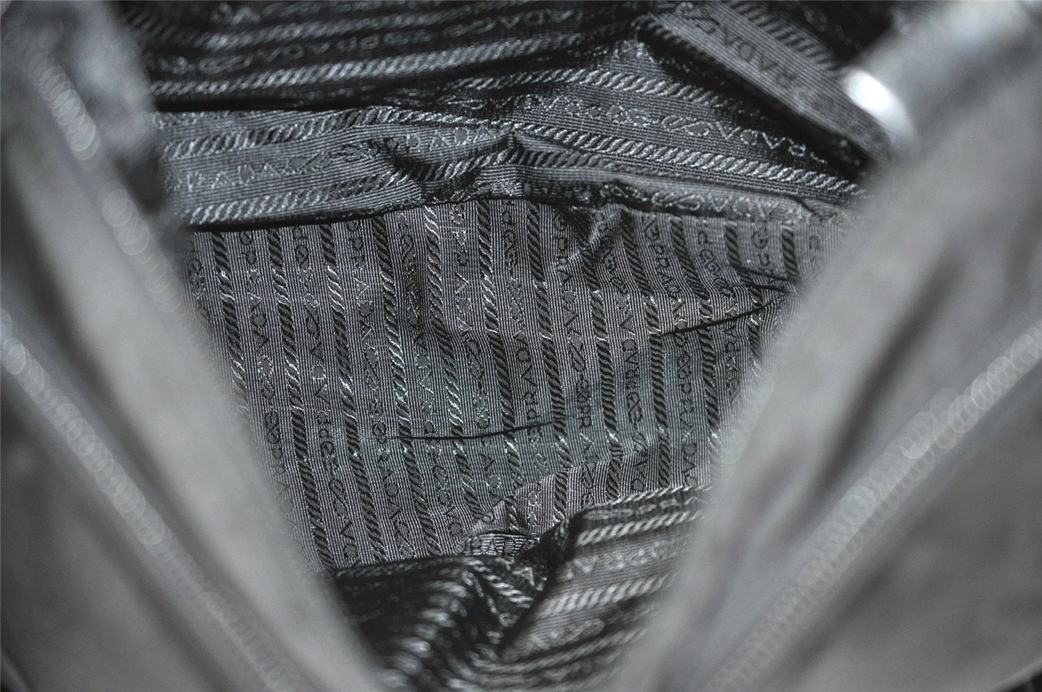 Authentic PRADA Nylon Tessuto Leather Shoulder Cross Body Bag Black 9840I