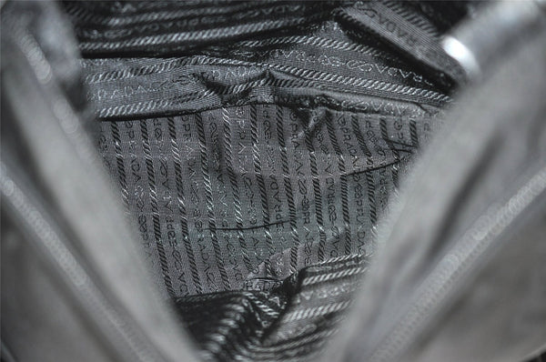 Authentic PRADA Nylon Tessuto Leather Shoulder Cross Body Bag Black 9840I