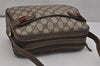 Authentic GUCCI Web Sherry Line Shoulder Bag GG PVC Leather Brown Junk 9840J