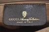 Authentic GUCCI Web Sherry Line Shoulder Bag GG PVC Leather Brown Junk 9840J