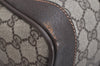 Authentic GUCCI Web Sherry Line Hand Boston Bag GG PVC Leather Brown 9841J