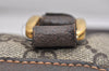 Authentic GUCCI Web Sherry Line Hand Boston Bag GG PVC Leather Brown 9841J