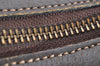 Authentic GUCCI Web Sherry Line Hand Boston Bag GG PVC Leather Brown 9841J