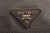 Authentic PRADA Vintage 2Way Shoulder Tote Bag Leather Gray 9843J