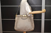 Authentic PRADA Vintage 2Way Shoulder Tote Bag Leather Gray 9843J