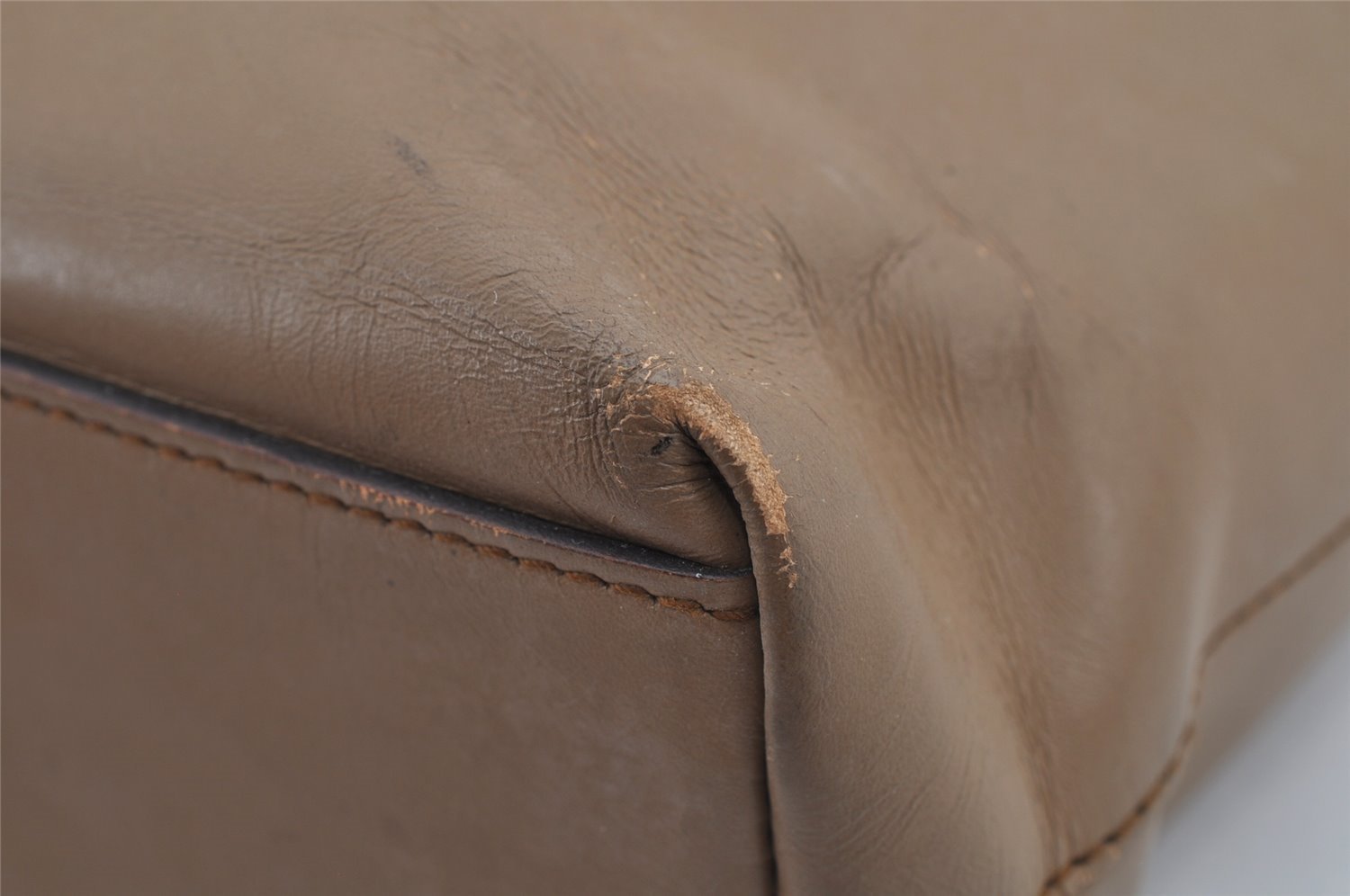 Authentic PRADA Vintage Leather Nappa Shoulder Tote Bag Brown 9844J