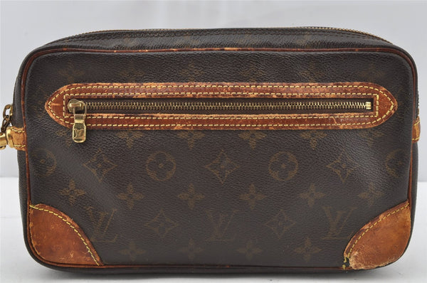Authentic Louis Vuitton Monogram Marly Dragonne GM M51825 Clutch Hand Bag 9845I