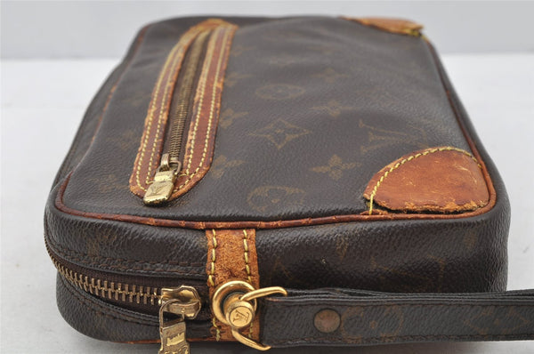 Authentic Louis Vuitton Monogram Marly Dragonne GM M51825 Clutch Hand Bag 9845I