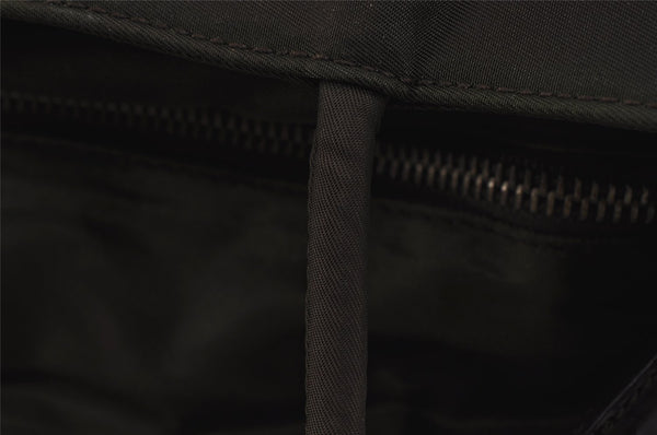 Authentic PRADA Nylon Tessuto Leather Shoulder Tote Bag Khaki Brown 9846J