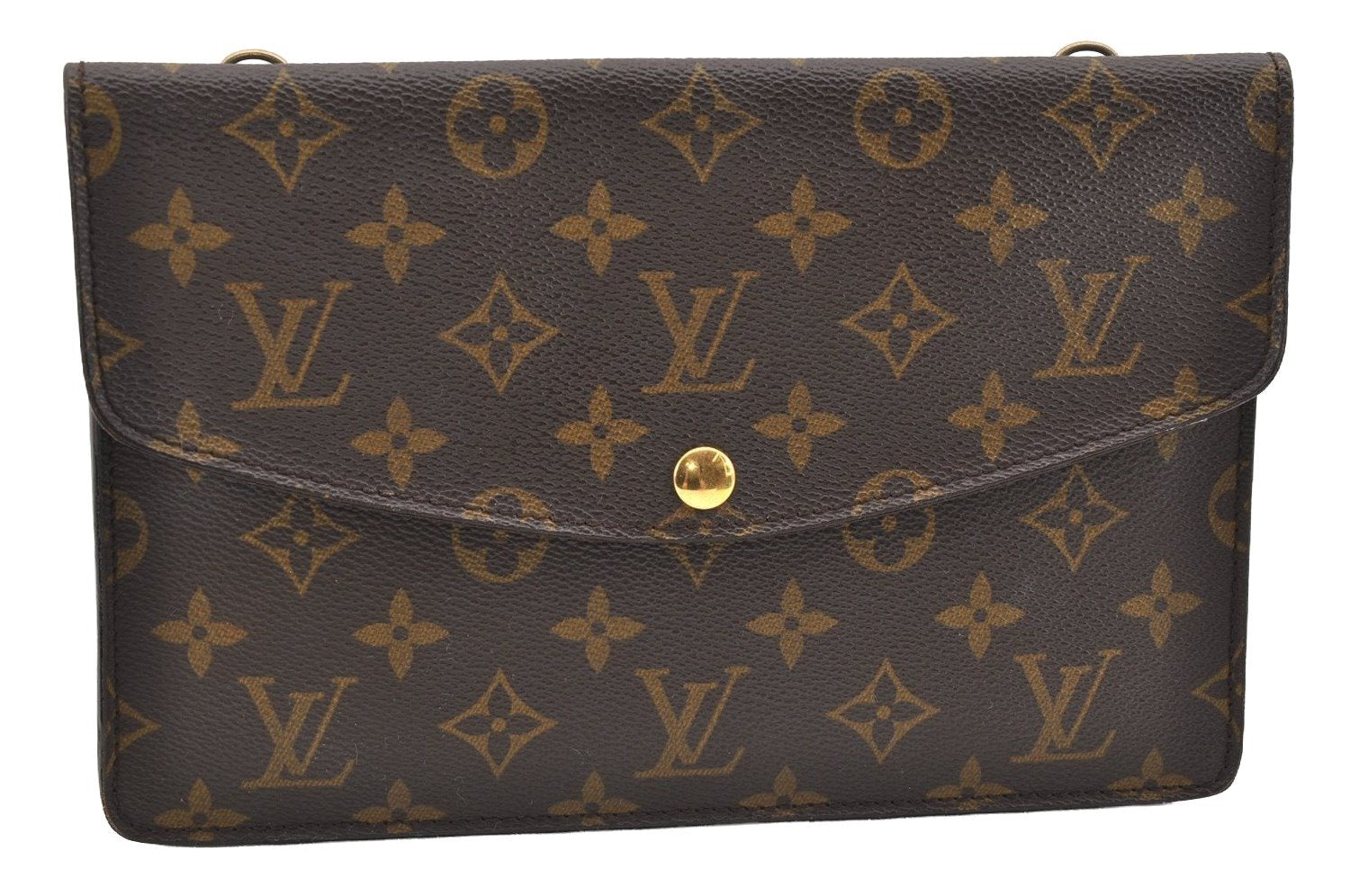Auth Louis Vuitton Monogram Pochette Double Rabat Shoulder Bag M51815 LV 9847I