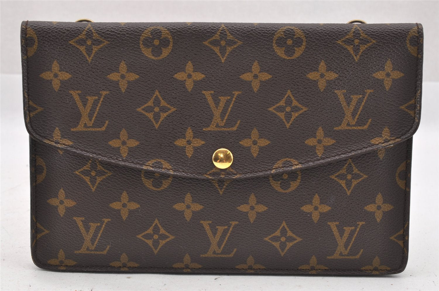 Auth Louis Vuitton Monogram Pochette Double Rabat Shoulder Bag M51815 LV 9847I