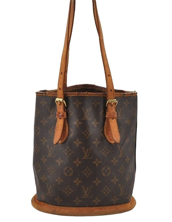 Authentic Louis Vuitton Monogram Bucket PM Shoulder Tote Bag M42238 LV 9848I