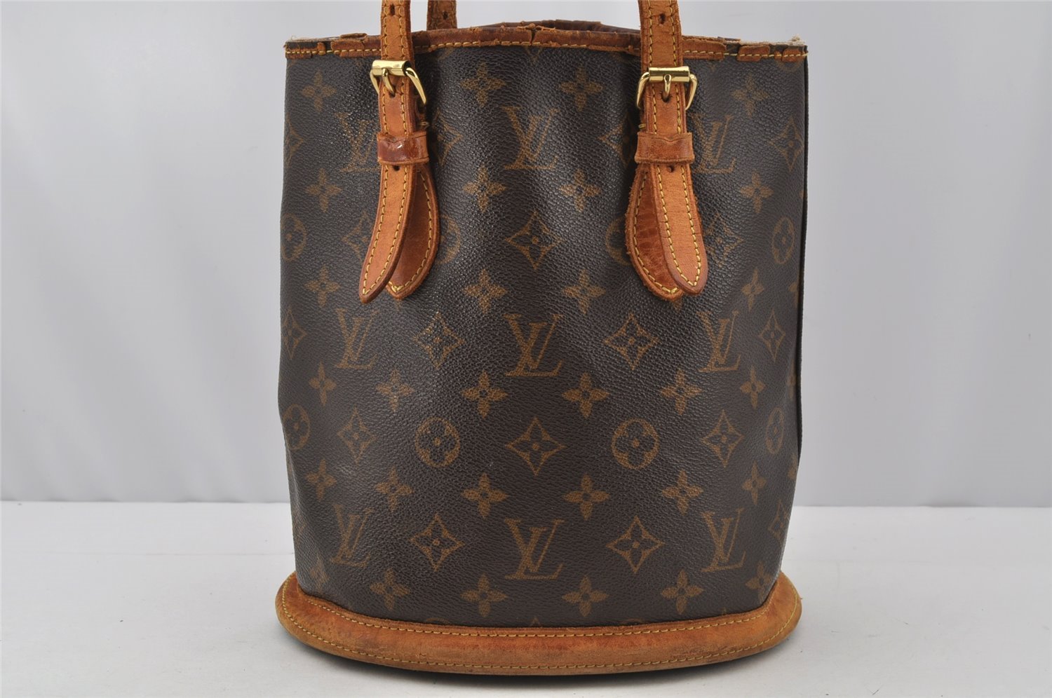 Authentic Louis Vuitton Monogram Bucket PM Shoulder Tote Bag M42238 LV 9848I