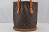 Authentic Louis Vuitton Monogram Bucket PM Shoulder Tote Bag M42238 LV 9848I