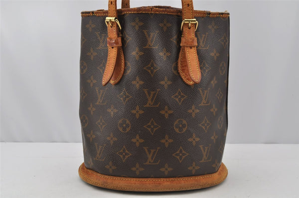 Authentic Louis Vuitton Monogram Bucket PM Shoulder Tote Bag M42238 LV 9848I