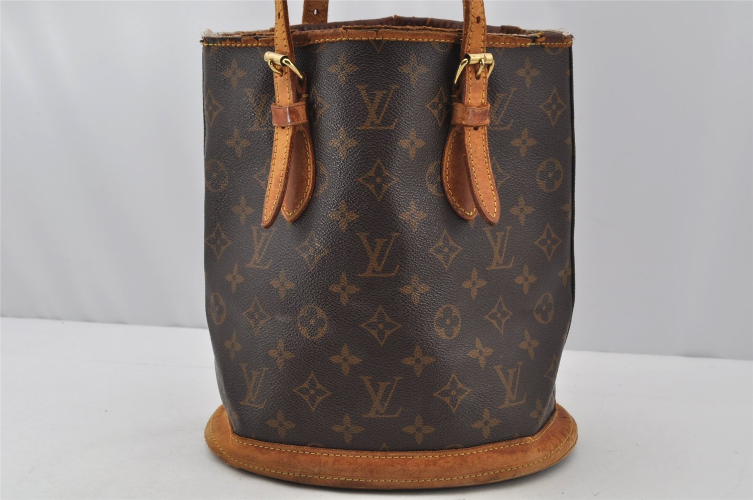 Authentic Louis Vuitton Monogram Bucket PM Shoulder Tote Bag M42238 LV 9848I