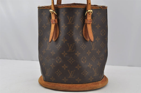 Authentic Louis Vuitton Monogram Bucket PM Shoulder Tote Bag M42238 LV 9848I