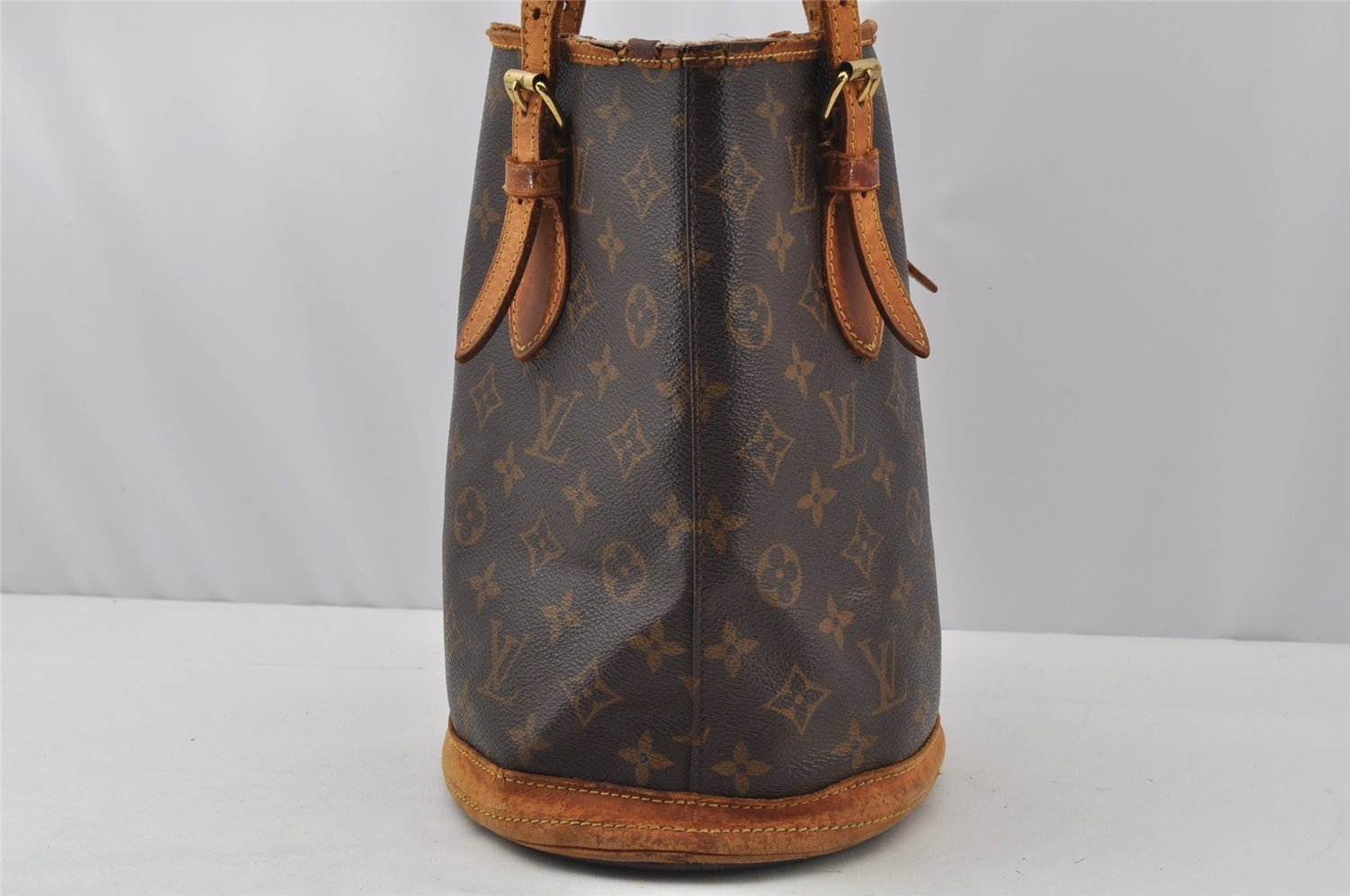 Authentic Louis Vuitton Monogram Bucket PM Shoulder Tote Bag M42238 LV 9848I