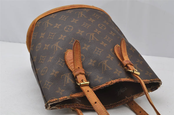 Authentic Louis Vuitton Monogram Bucket PM Shoulder Tote Bag M42238 LV 9848I