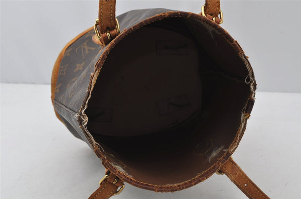 Authentic Louis Vuitton Monogram Bucket PM Shoulder Tote Bag M42238 LV 9848I