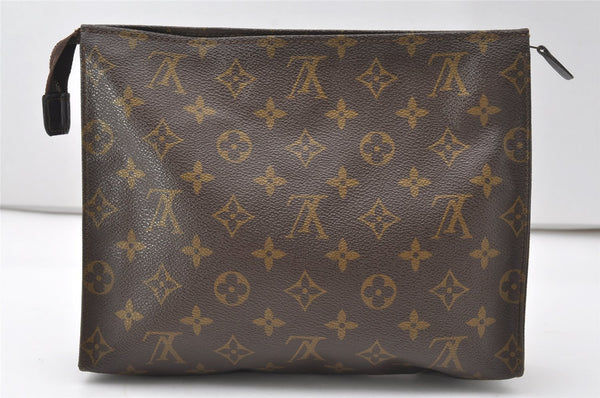 Auth Louis Vuitton Monogram Poche Toilette 26 Cosmetics Pouch Old Model LV 9849I