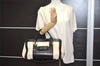 Authentic Chloe ALICE 2Way Shoulder Hand Bag Leather White Cream Black 9849J