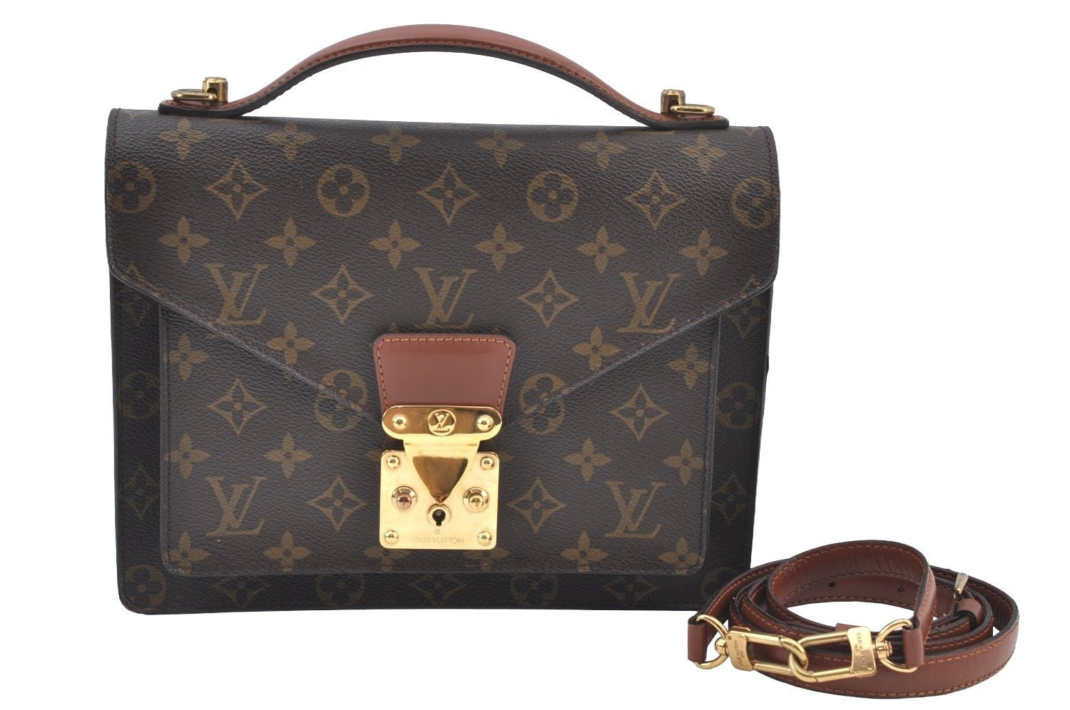 Authentic Louis Vuitton Monogram Monceau 2Way Shoulder Hand Bag M51187 LV 9850H