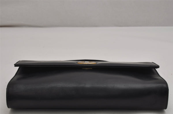 Authentic Christian Dior 2Way Shoulder Hand Bag Purse Leather Black CD 9850J