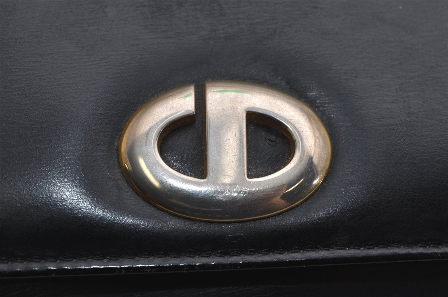 Authentic Christian Dior 2Way Shoulder Hand Bag Purse Leather Black CD 9850J