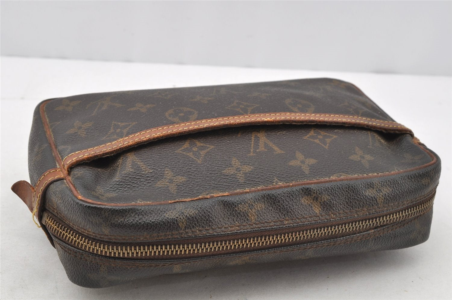 Authentic Louis Vuitton Monogram Compiegne 23 Clutch Hand Bag M51847 Junk 9851I