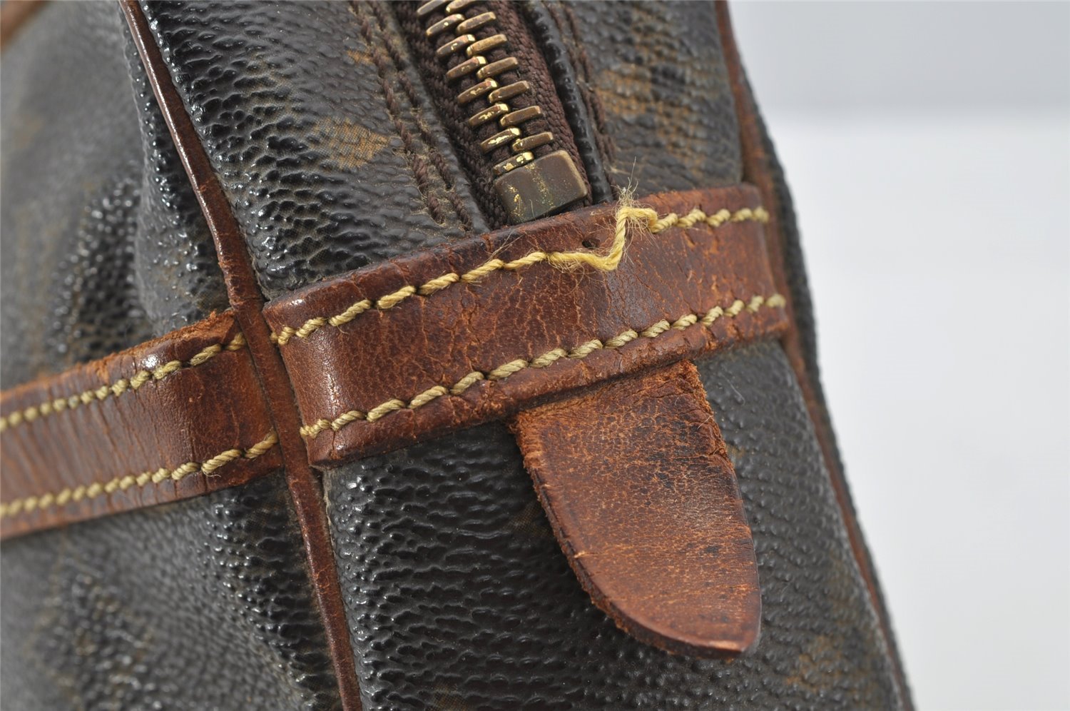 Authentic Louis Vuitton Monogram Compiegne 23 Clutch Hand Bag M51847 Junk 9851I