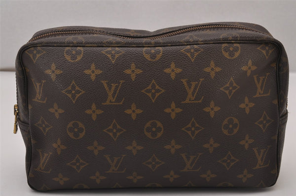 Auth Louis Vuitton Monogram Trousse Toilette 28 Clutch Hand Bag M47522 LV 9852I