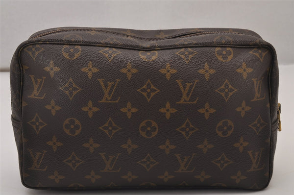 Auth Louis Vuitton Monogram Trousse Toilette 28 Clutch Hand Bag M47522 LV 9852I