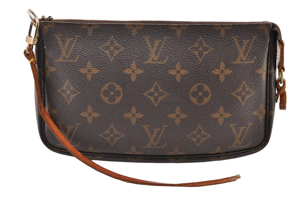 Authentic Louis Vuitton Monogram Pochette Accessoires Pouch M51980 Junk 9853I