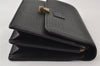 Authentic Burberrys Vintage Leather Clutch Hand Bag Purse Black 9854I