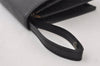 Authentic Burberrys Vintage Leather Clutch Hand Bag Purse Black 9854I