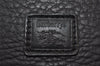 Authentic Burberrys Vintage Leather Clutch Hand Bag Purse Black 9854I