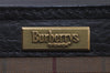 Authentic Burberrys Vintage Leather Clutch Hand Bag Purse Black 9854I