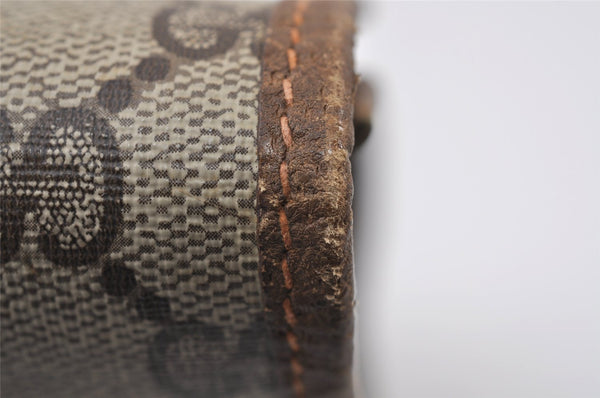Authentic GUCCI Web Sherry Line Clutch Hand Bag Purse GG PVC Leather Brown 9855I