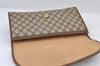 Authentic GUCCI Web Sherry Line Clutch Hand Bag Purse GG PVC Leather Brown 9855I