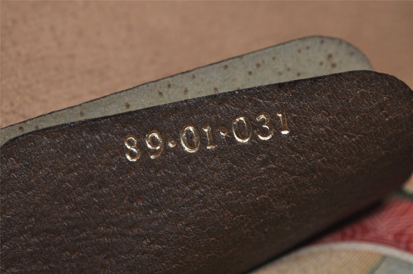 Authentic GUCCI Web Sherry Line Clutch Hand Bag Purse GG PVC Leather Brown 9855I