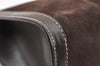 Authentic GUCCI Web Sherry Line Clutch Hand Bag Purse Suede Leather Brown 9856I