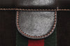 Authentic GUCCI Web Sherry Line Clutch Hand Bag Purse Suede Leather Brown 9856I