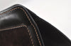 Authentic GUCCI Web Sherry Line Clutch Hand Bag Purse Suede Leather Brown 9856I