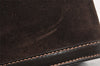 Authentic GUCCI Web Sherry Line Clutch Hand Bag Purse Suede Leather Brown 9856I
